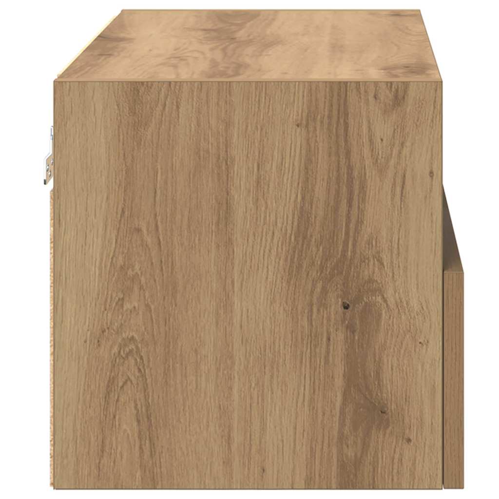 TV Wandkasten 2 pcs Artisan Eiken 60 x 30 x 30 cm Bewerkt hout