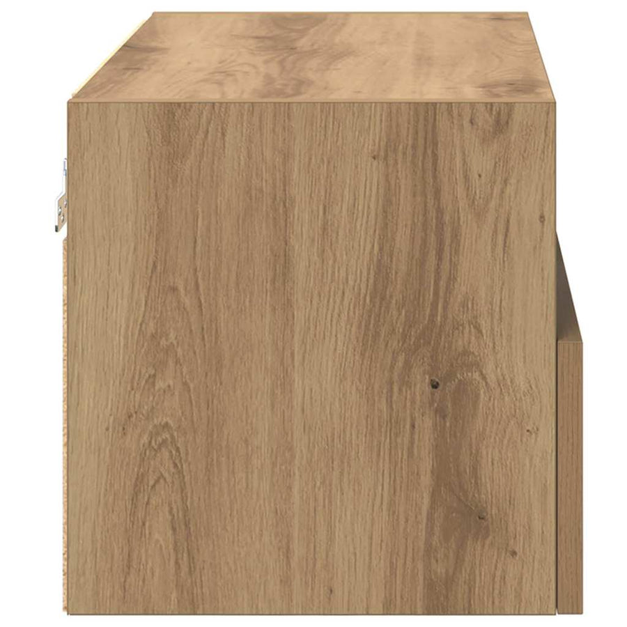TV Wandkasten 2 pcs Artisan Eiken 60 x 30 x 30 cm Bewerkt hout