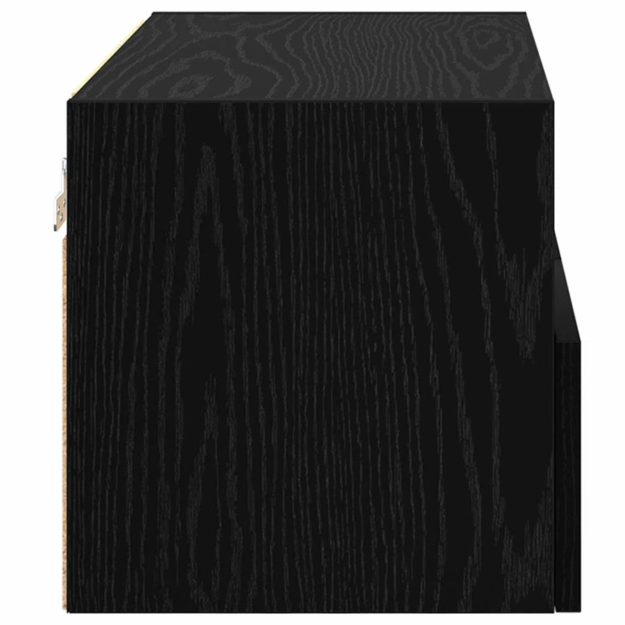 TV Wandkast Zwart Eiken 60 x 30 x 30 cm Bewerkt hout