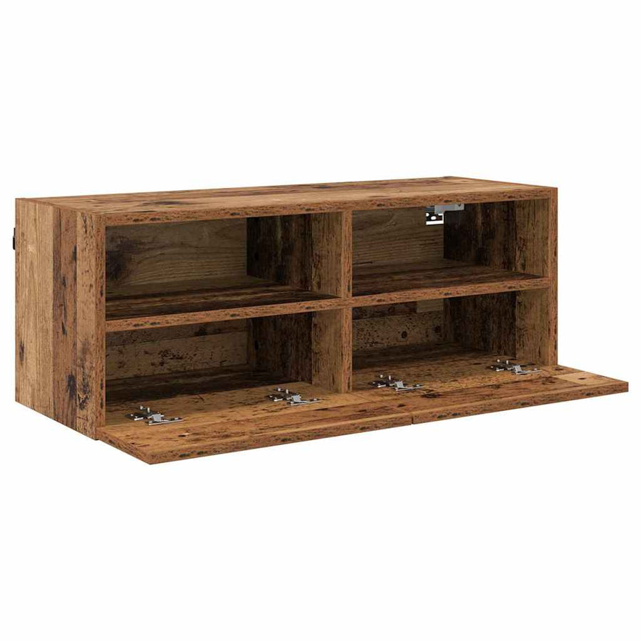 TV Wandkasten 2 pcs Oud Hout 80 x 30 x 30 cm Bewerkt hout