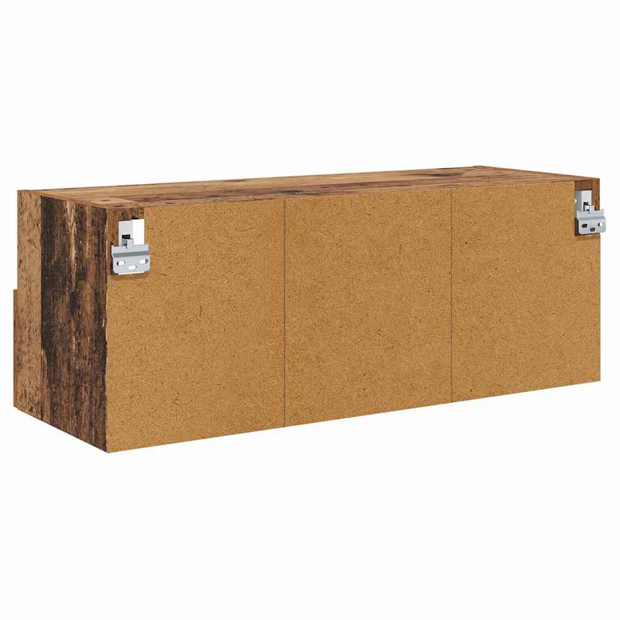 TV Wandkasten 2 pcs Oud Hout 80 x 30 x 30 cm Bewerkt hout