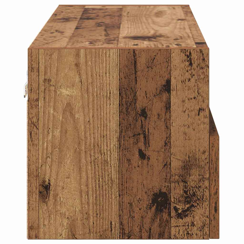 TV Wandkasten 2 pcs Oud Hout 80 x 30 x 30 cm Bewerkt hout