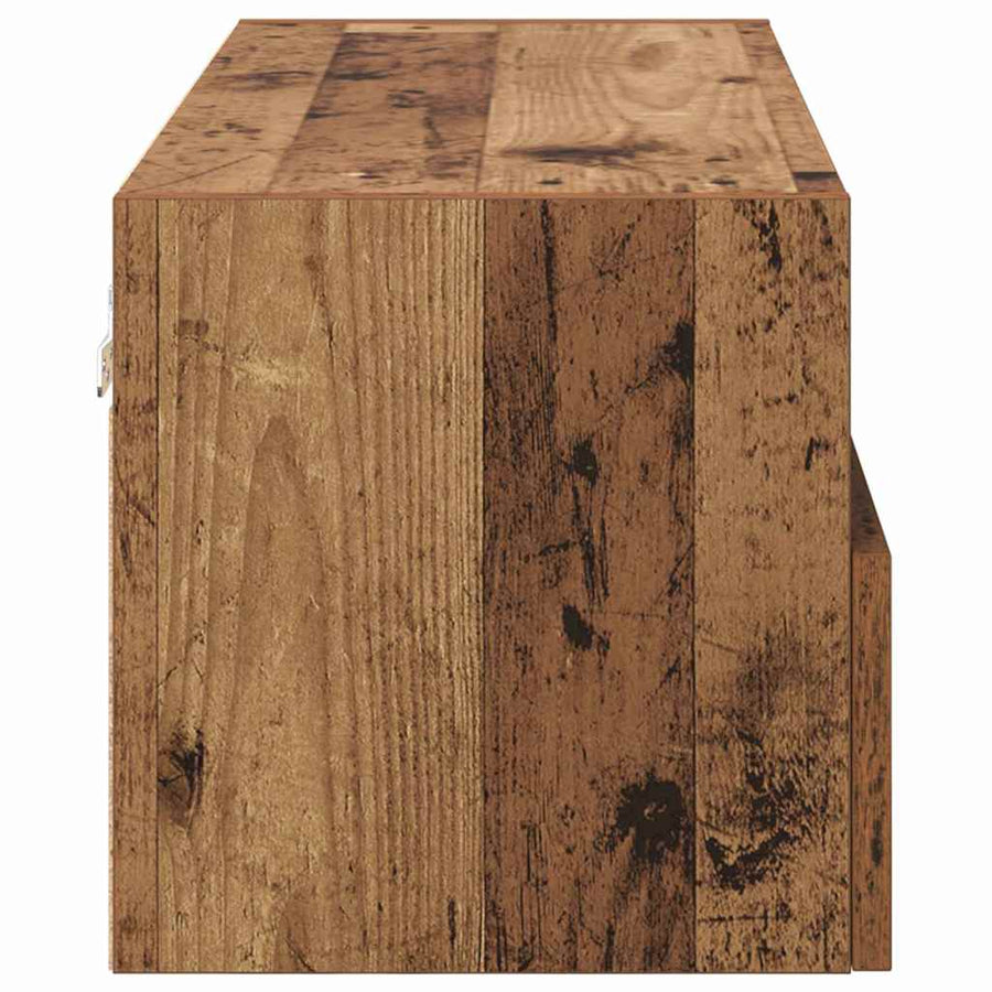 TV Wandkasten 2 pcs Oud Hout 80 x 30 x 30 cm Bewerkt hout