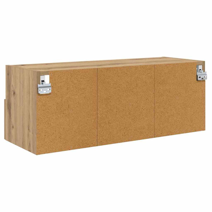 TV Wandkast Artisan Eiken 80 x 30 x 30 cm Bewerkt hout