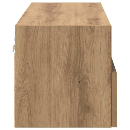 TV Wandkasten 2 pcs Artisan Eiken 80 x 30 x 30 cm Bewerkt hout