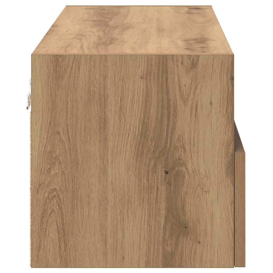 TV Wandkasten 2 pcs Artisan Eiken 80 x 30 x 30 cm Bewerkt hout