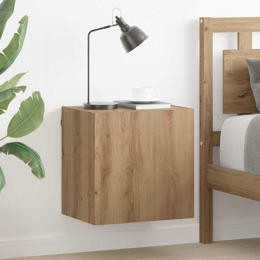 TV Wandkasten 2 pcs Artisan Eiken 40,5x30x40cm Bewerkt hout