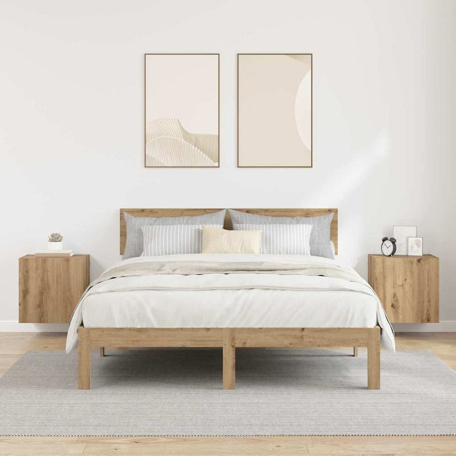 TV Wandkasten 2 pcs Artisan Eiken 40,5x30x40cm Bewerkt hout