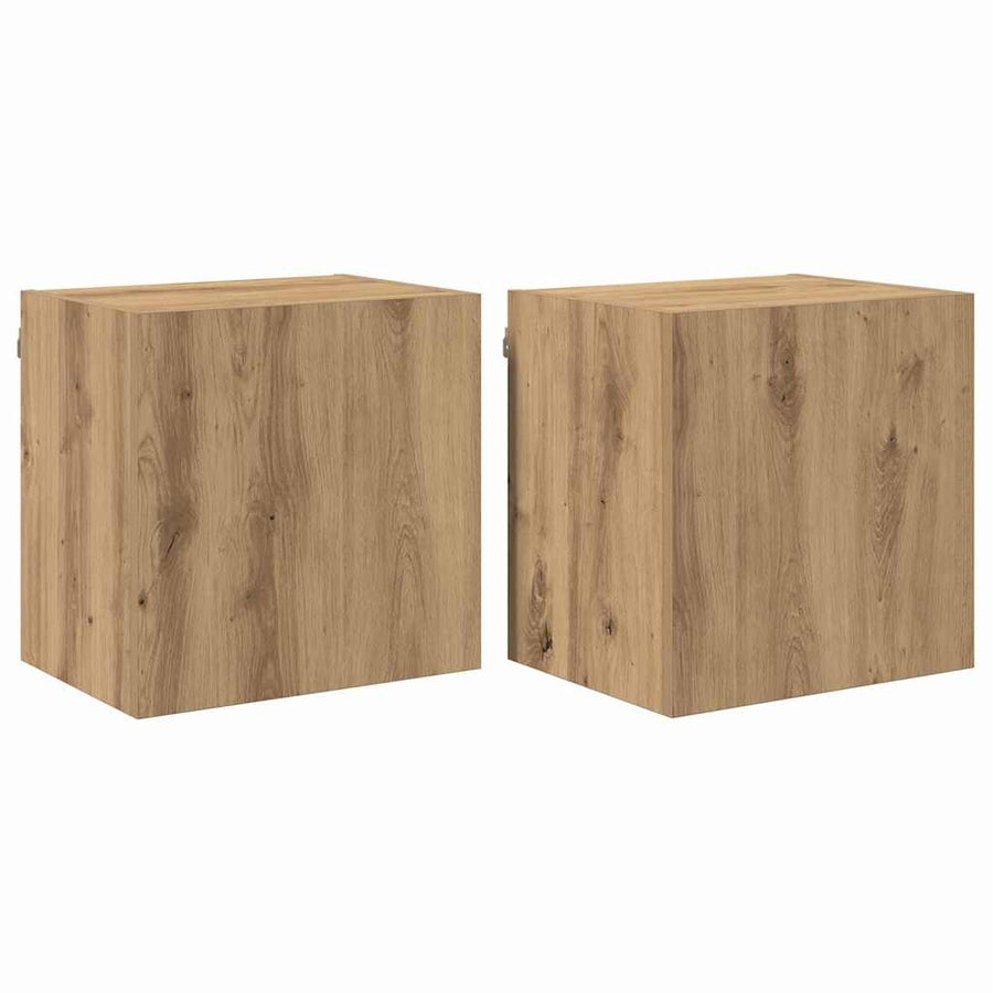TV Wandkasten 2 pcs Artisan Eiken 40,5x30x40cm Bewerkt hout
