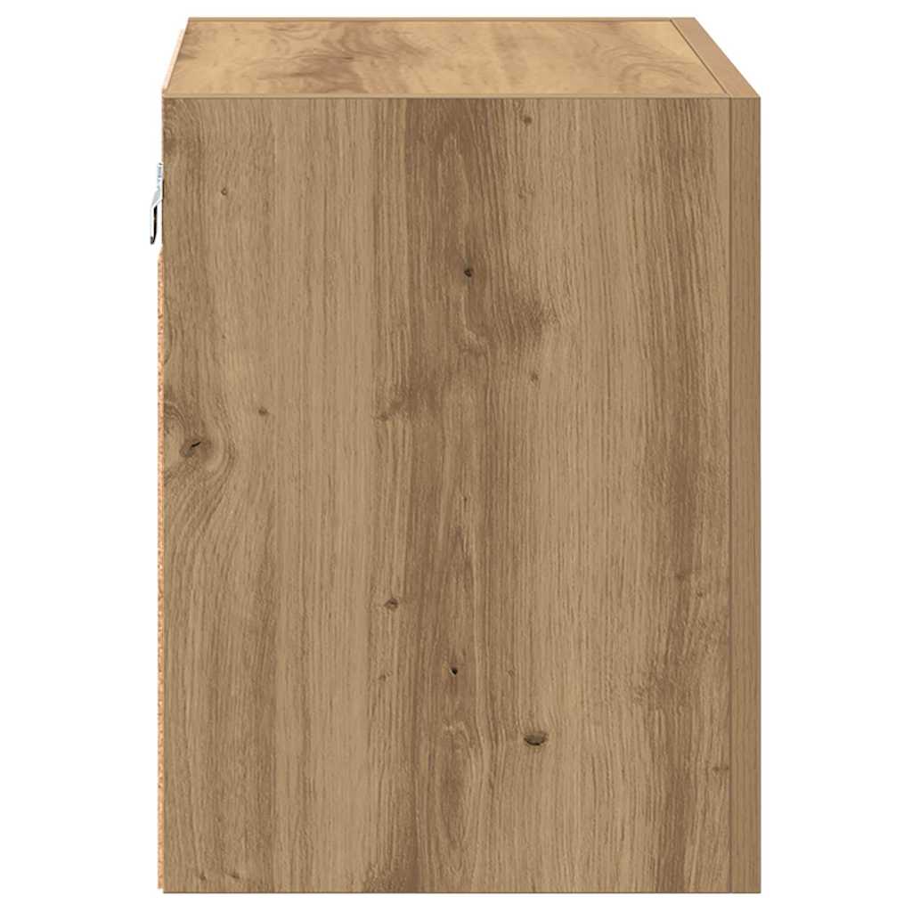 TV Wandkasten 2 pcs Artisan Eiken 40,5x30x40cm Bewerkt hout