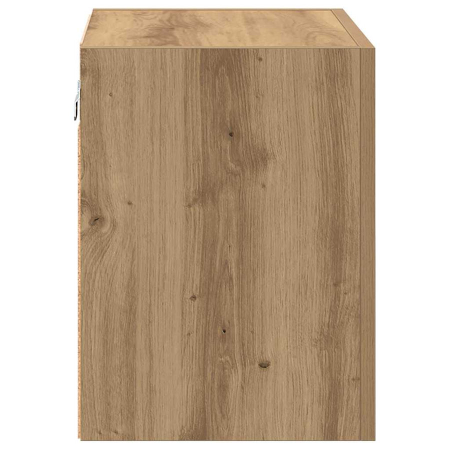 TV Wandkasten 2 pcs Artisan Eiken 40,5x30x40cm Bewerkt hout