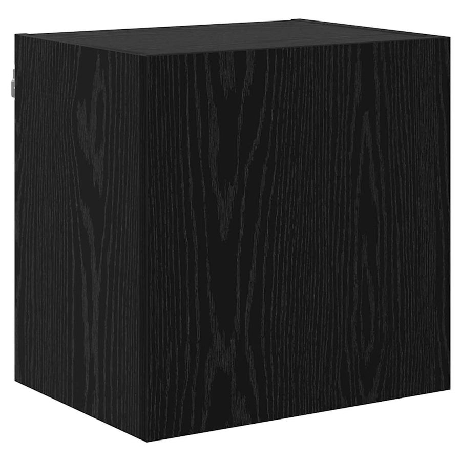 TV Wandkast Zwart Eiken 40,5x30x40cm Bewerkt hout