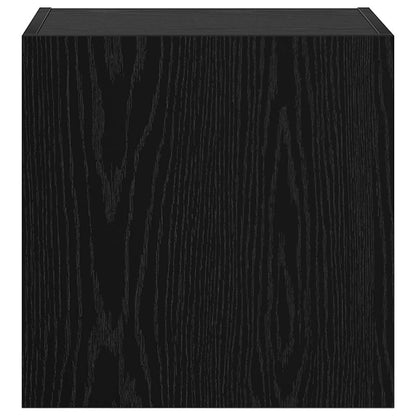 TV Wandkast Zwart Eiken 40,5x30x40cm Bewerkt hout