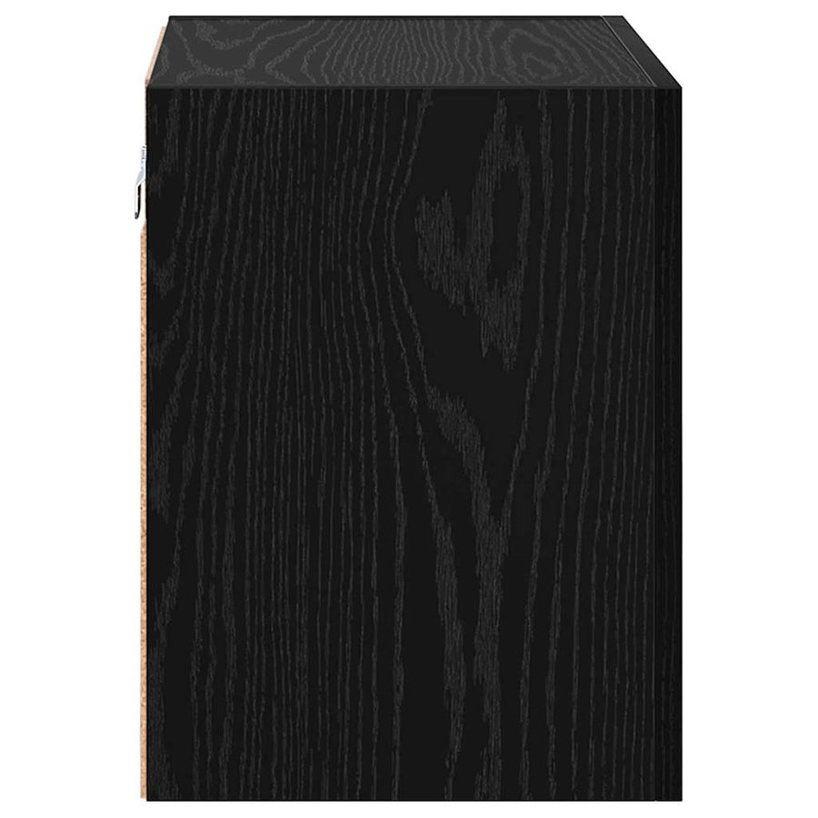 TV Wandkast Zwart Eiken 40,5x30x40cm Bewerkt hout
