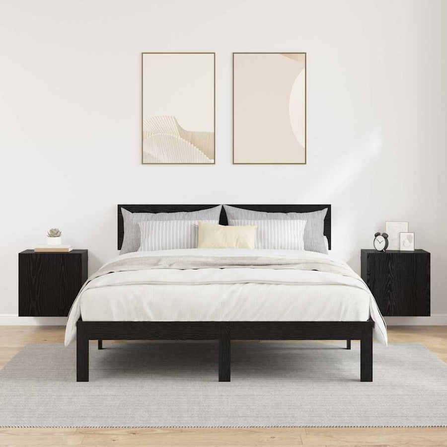 TV Wandkasten 2 pcs Zwart Eiken 40,5x30x40cm Bewerkt hout