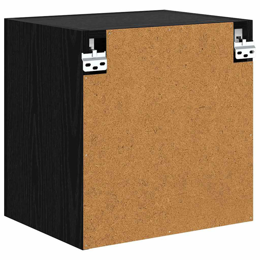 TV Wandkasten 2 pcs Zwart Eiken 40,5x30x40cm Bewerkt hout
