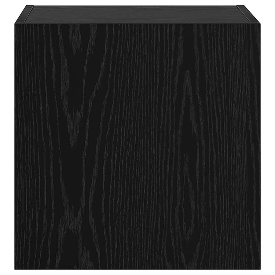 TV Wandkasten 2 pcs Zwart Eiken 40,5x30x40cm Bewerkt hout