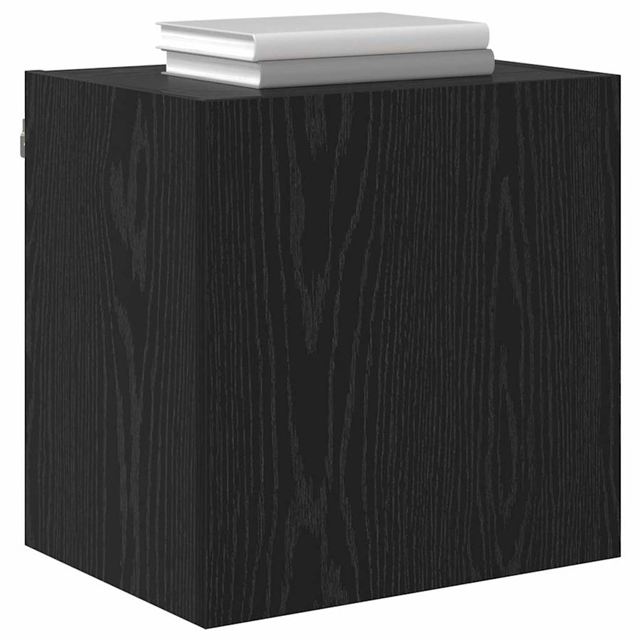 TV Wandkasten 2 pcs Zwart Eiken 40,5x30x40cm Bewerkt hout
