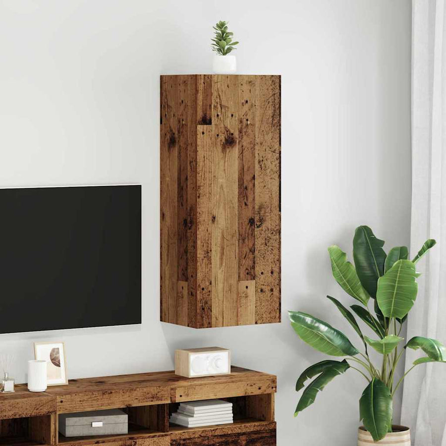 TV Wandkast Oud Hout 40,5 x 30 x 102 cm Bewerkt hout