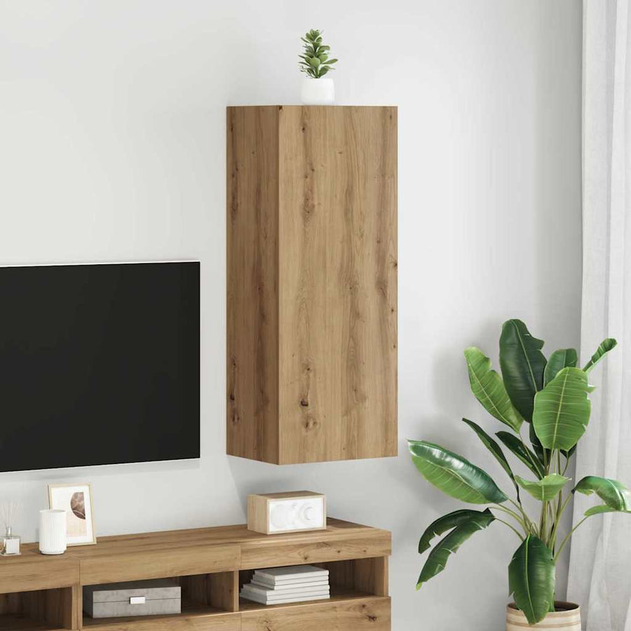TV Wandkast Artisan Eiken 40,5 x 30 x 102 cm Bewerkt hout