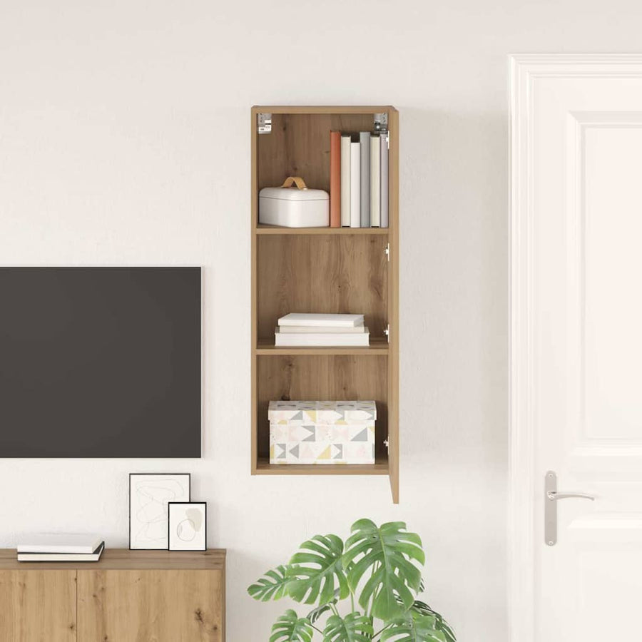 TV Wandkast Artisan Eiken 40,5 x 30 x 102 cm Bewerkt hout