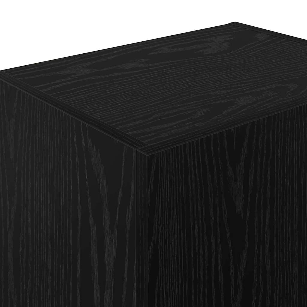 TV Wandkast Zwart Eiken 40,5 x 30 x 102 cm Bewerkt hout