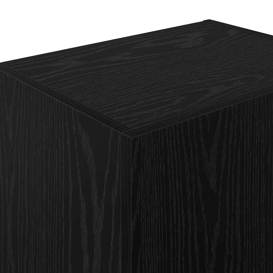 TV Wandkast Zwart Eiken 40,5 x 30 x 102 cm Bewerkt hout