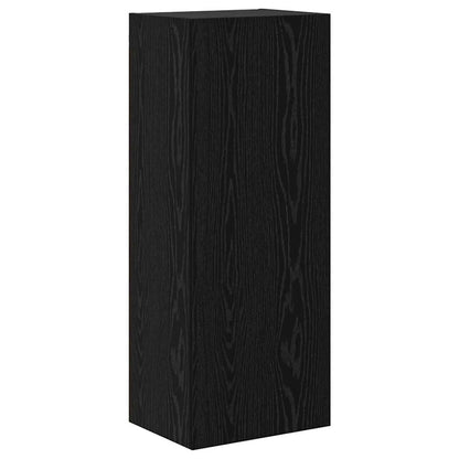 TV Wandkast Zwart Eiken 40,5 x 30 x 102 cm Bewerkt hout