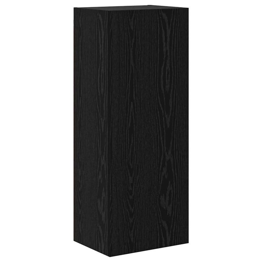 TV Wandkast Zwart Eiken 40,5 x 30 x 102 cm Bewerkt hout