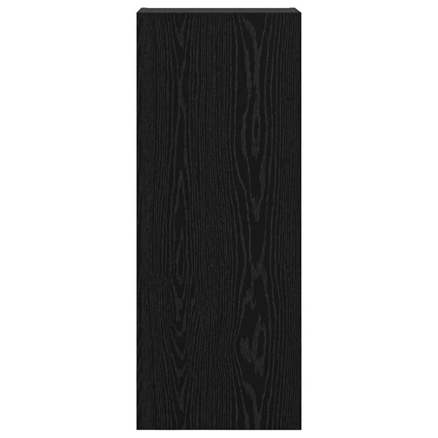 TV Wandkast Zwart Eiken 40,5 x 30 x 102 cm Bewerkt hout