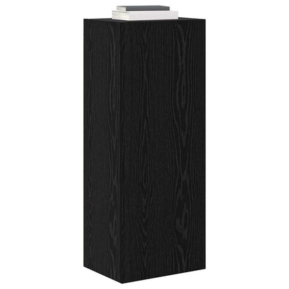 TV Wandkast Zwart Eiken 40,5 x 30 x 102 cm Bewerkt hout
