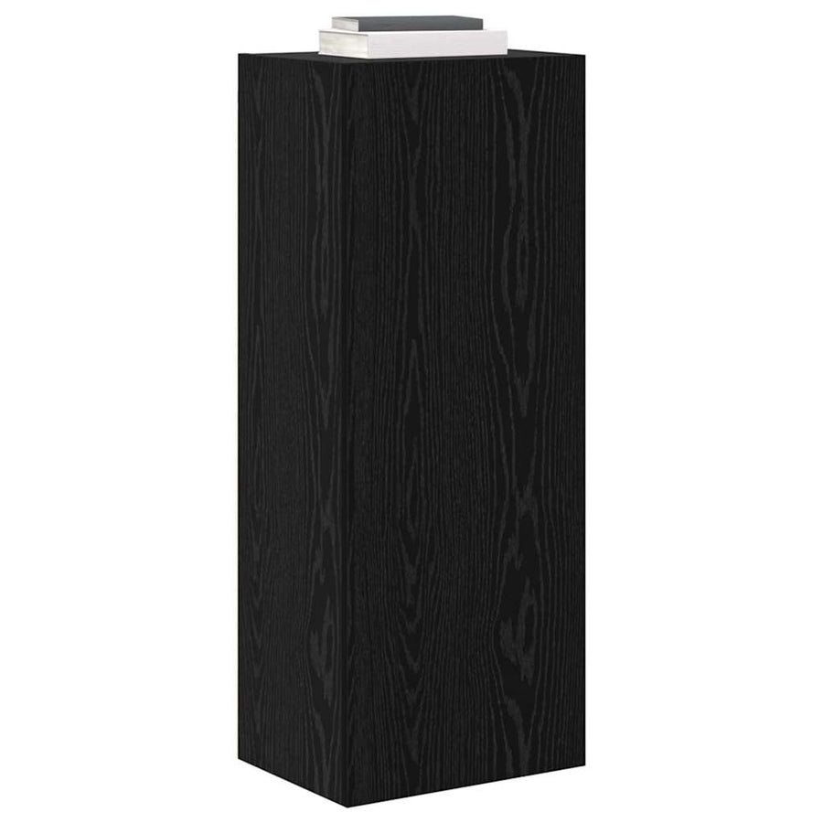 TV Wandkast Zwart Eiken 40,5 x 30 x 102 cm Bewerkt hout