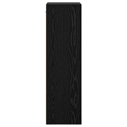 TV Wandkast Zwart Eiken 40,5 x 30 x 102 cm Bewerkt hout