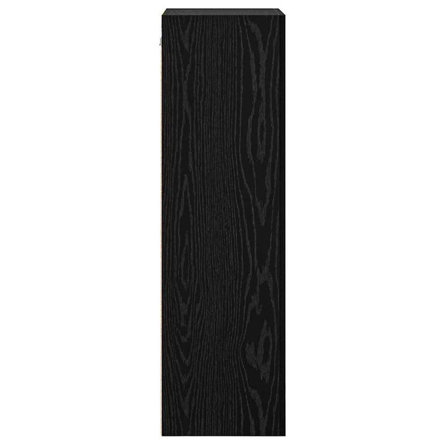 TV Wandkast Zwart Eiken 40,5 x 30 x 102 cm Bewerkt hout