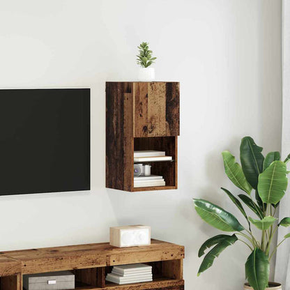 Wandgemonteerde TV Kast Oud Hout 30,5 x 30 x 60 cm Bewerkt hout