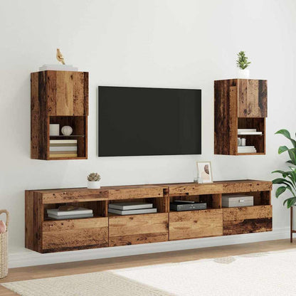 Wandgemonteerde TV Kast Oud Hout 30,5 x 30 x 60 cm Bewerkt hout