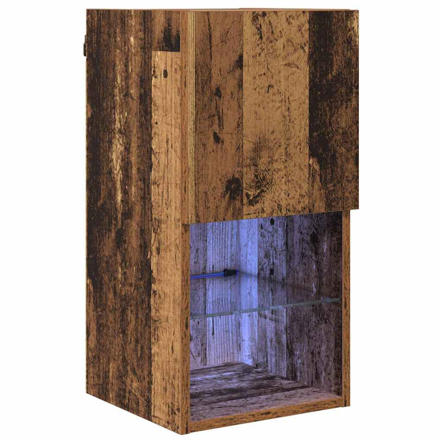 Wandgemonteerde TV Kast Oud Hout 30,5 x 30 x 60 cm Bewerkt hout