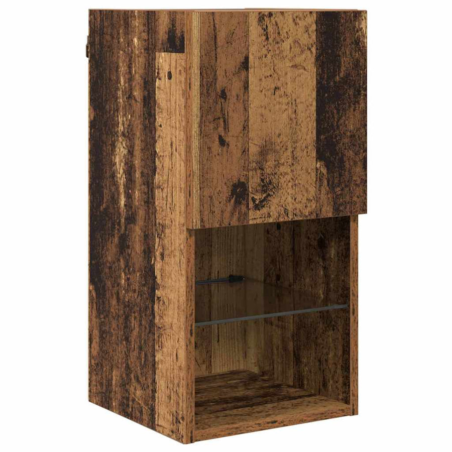 Wandgemonteerde TV Kast Oud Hout 30,5 x 30 x 60 cm Bewerkt hout