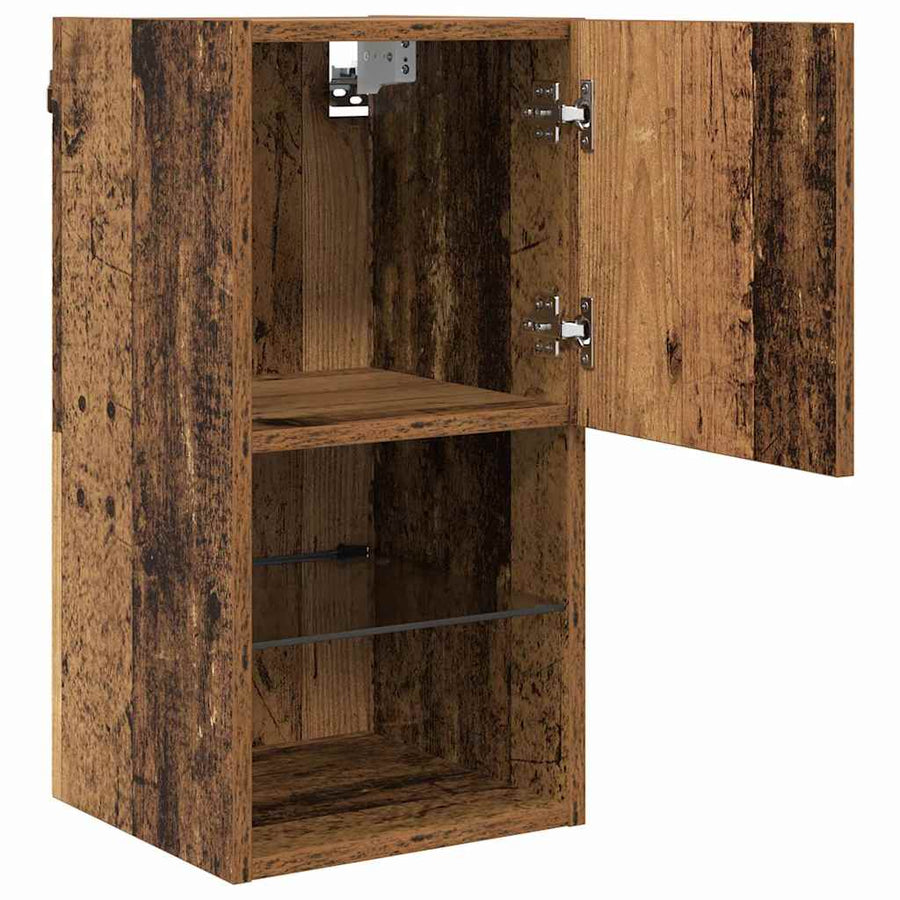 Wandgemonteerde TV Kast Oud Hout 30,5 x 30 x 60 cm Bewerkt hout