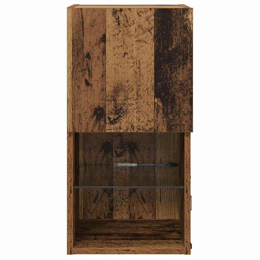 Wandgemonteerde TV Kast Oud Hout 30,5 x 30 x 60 cm Bewerkt hout