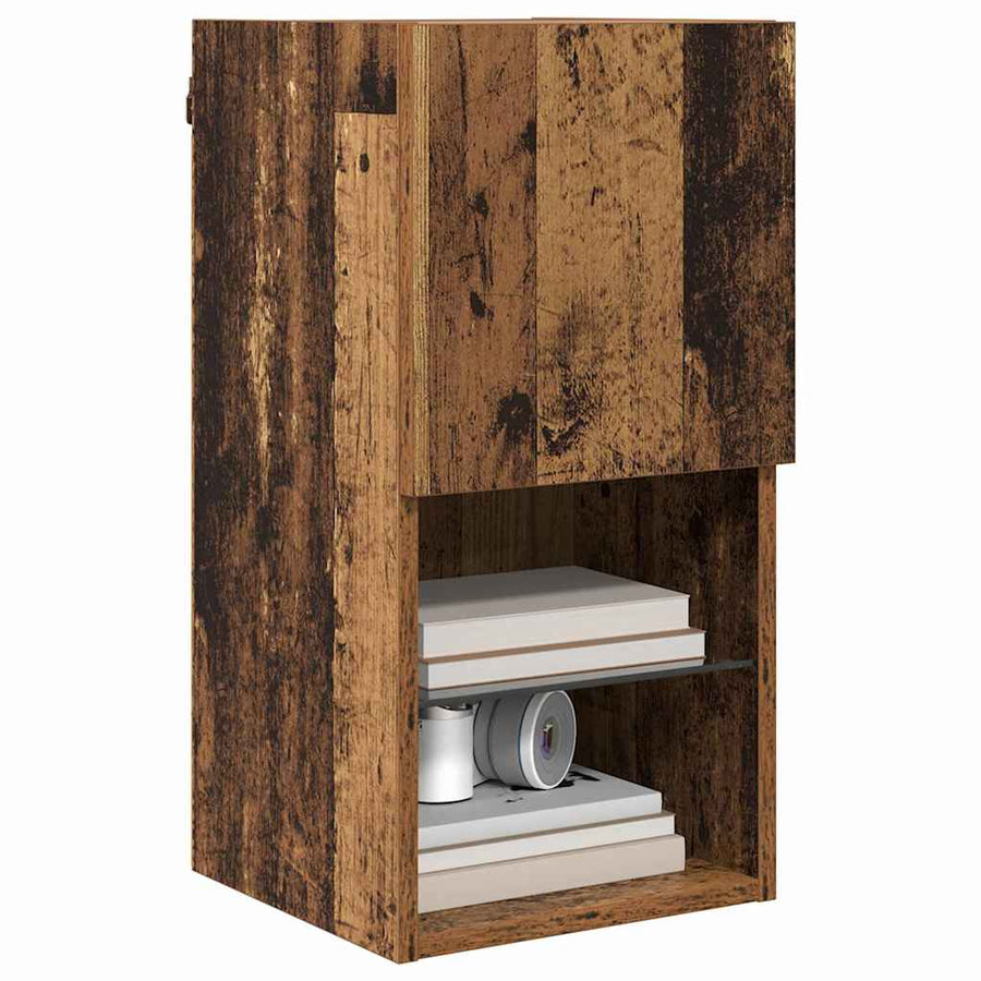 Wandgemonteerde TV Kast Oud Hout 30,5 x 30 x 60 cm Bewerkt hout