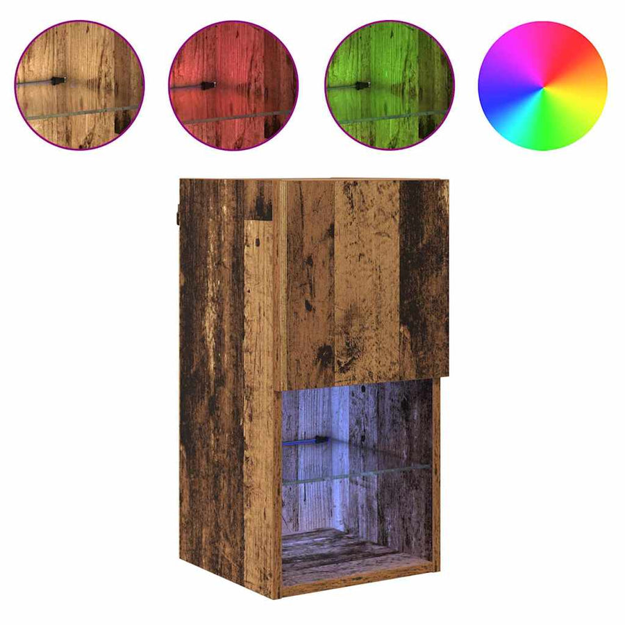 Wandgemonteerde TV Kast Oud Hout 30,5 x 30 x 60 cm Bewerkt hout