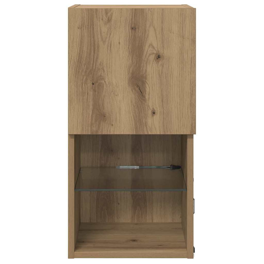 Wandgemonteerde TV-kasten 2 pcs Artisan Eiken 30,5 x 30 x 60 cm