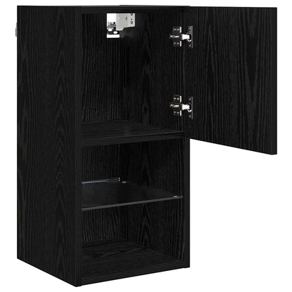 Wandgemonteerde TV Kast Zwart Eiken 30,5 x 30 x 60 cm