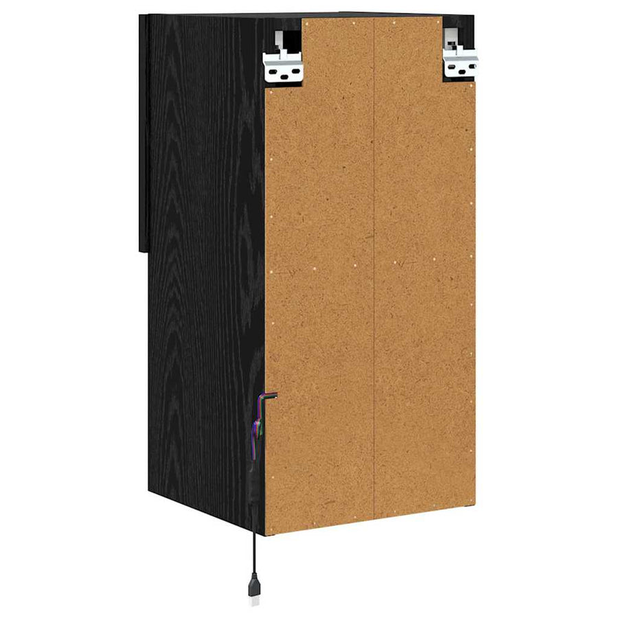Wandgemonteerde TV Kast Zwart Eiken 30,5 x 30 x 60 cm