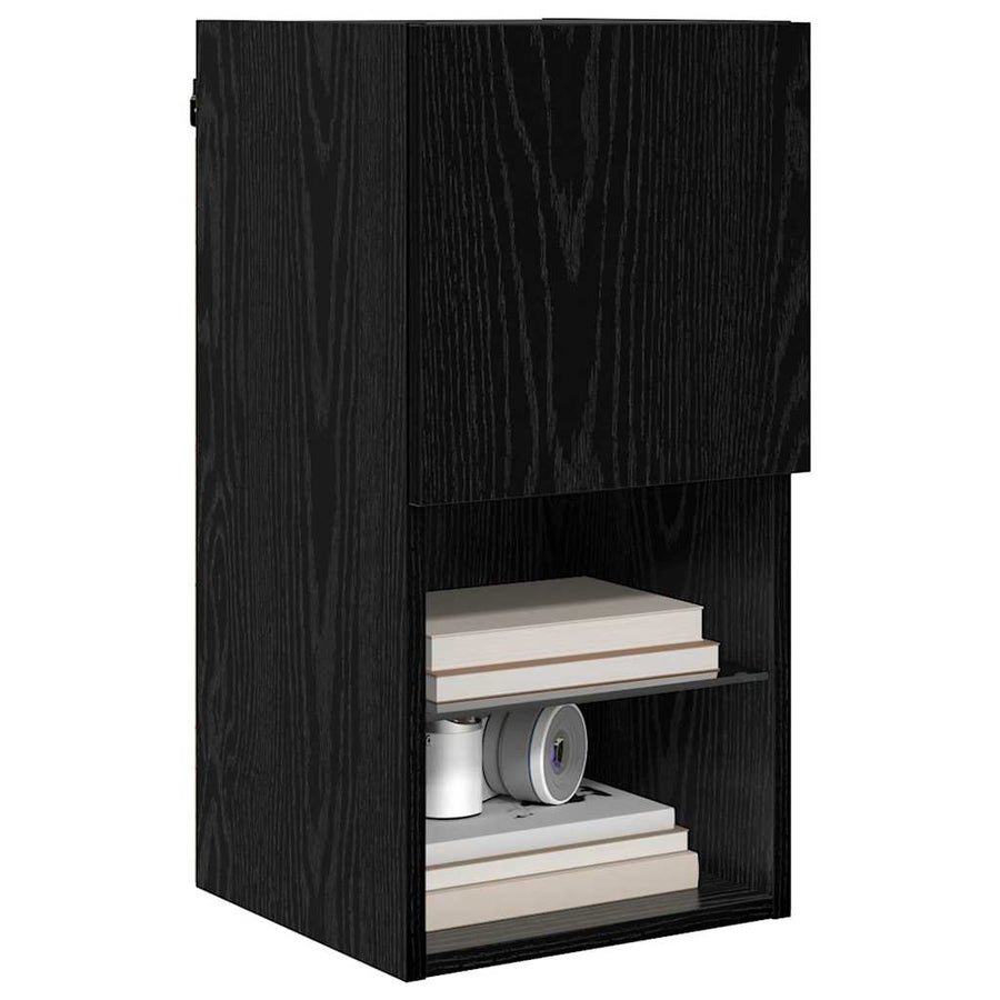 Wandgemonteerde TV-kasten 2 pcs Zwart Eiken 30,5 x 30 x 60 cm