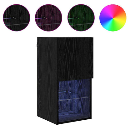 Wandgemonteerde TV-kasten 2 pcs Zwart Eiken 30,5 x 30 x 60 cm