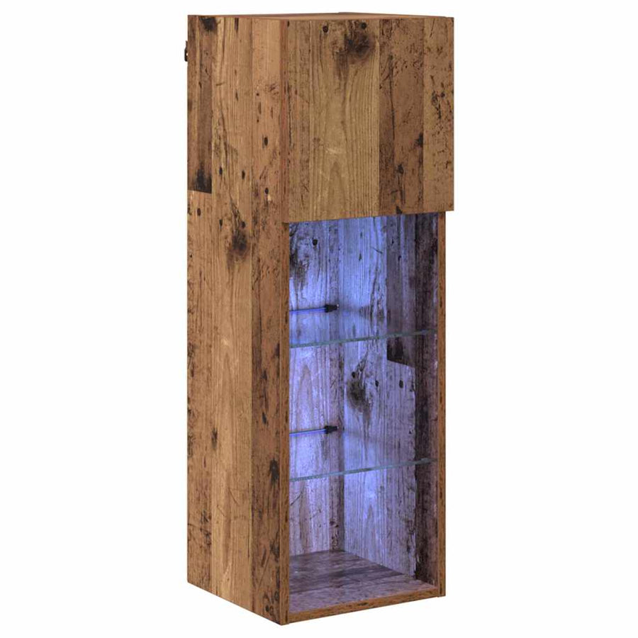 Wandgemonteerde TV Kast Oud Hout 30,5 x 30 x 90 cm Bewerkt hout