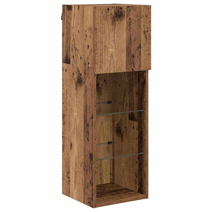Wandgemonteerde TV Kast Oud Hout 30,5 x 30 x 90 cm Bewerkt hout