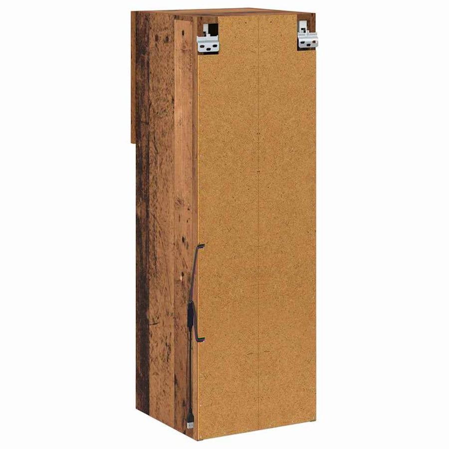 Wandgemonteerde TV Kast Oud Hout 30,5 x 30 x 90 cm Bewerkt hout